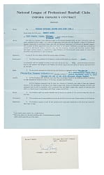 1973 Ernie Banks Chicago Cubs Coach's Contract