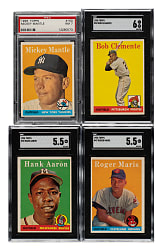 1958 Topps Complete Set (494) Including #150 Mickey Mantle PSA NM 7