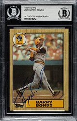 Signed 1987 Topps #320 Barry Bonds Rookie - Beckett - Early Signature!