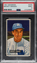 1951 Bowman #205 Mickey Grasso PSA MINT 9