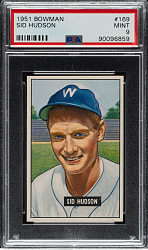 1951 Bowman #169 Sid Hudson PSA MINT 9