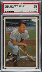 1953 Bowman Color #15 Jim Busby PSA MINT 9