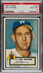 1952 Topps #145 Joe Haynes PSA NM-MT 8