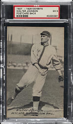 1926-1929 "Exhibit-Style Postcard-Back" Walter Johnson PSA EX 5