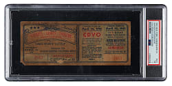 April 14, 1943 New York Yankees, New York Giants, and Brooklyn Dodgers Full Ticket PSA POOR 1 - CDVO Benefit Doubleheader - The Only Known Example!