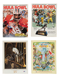 1971 to 1991 Football Multi-Signed Program Collection (7) Including O.J. Simpson, Michael Irvin, and George Blanda