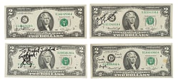 Celebrities and Sports Hall of Famers and Stars Signed $2 Bill Collection (29)