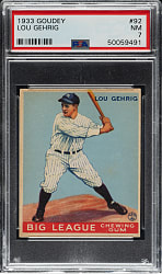 1933 R319 Goudey #92 Lou Gehrig PSA NM 7