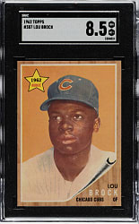 1962 Topps #387 Lou Brock Rookie SGC NM/MT+ 8.5
