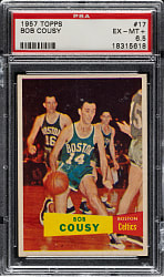 1957-1958 Topps Basketball #17 Bob Cousy Rookie PSA EX-MT+ 6.5