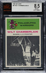 1961-1962 Fleer Basketball #47 Wilt Chamberlain In Action BVG NM-MT+ 8.5