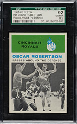 1961-1962 Fleer Basketball #61 Oscar Robertson In Action SGC NM/MT+ 92 - 1 of 1 - Highest Graded!