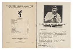 1936 "Babe Ruth's Baseball Advice" - Signed and Inscribed by Babe Ruth - JSA (Ex-Barry Halper Collection)