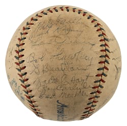 1926 New York Yankees American League Champions Team-Signed Baseball with Lou Gehrig and Miller Huggins - From the Urban Shocker Collection