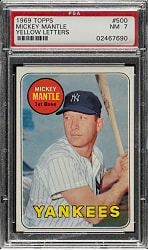 1969 Topps #500 Mickey Mantle PSA NM 7