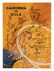 1967 California vs. UCLA Multi-Signed Program with John Wooden and Lew Alcindor - PSA/DNA