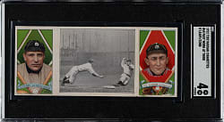 1912 T202 Hassan Triple Folder "Fast Work at Third" Ty Cobb/O'Leary SGC VG/EX 4