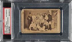 Extraordinary 1864 Brooklyn Resolutes CDV Including Henry Chadwick and Mort Rogers - One of the Earliest and Most Significant Team Images in Existence!