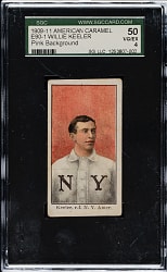 1909-1911 E90-1 American Caramel Willie Keeler Portrait Pink Background SGC VG/EX 50