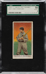 1909-1911 E90-1 American Caramel Sam Crawford SGC VG/EX 50