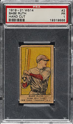 1920-1921 W514 #2 Babe Ruth PSA POOR 1 - Ghost Image on Front!