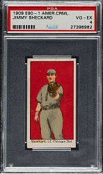 1909-1911 E90-1 American Caramel Jimmy Sheckard PSA VG-EX 4