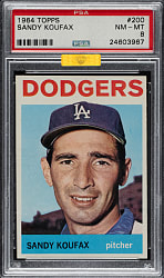 1964 Topps #200 Sandy Koufax PSA NM-MT 8 (MBA Gold Diamond)