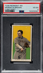 1909-1911 T206 White Border Mordecai Brown Cubs on Shirt PSA VG-EX 4