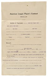 1916-1918 Frank Baker New York Yankees Contract - Also Signed by Jacob Ruppert - JSA