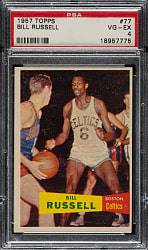 1957-1958 Topps Basketball #77 Bill Russell Rookie PSA VG-EX 4