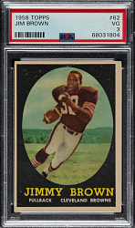 1958 Topps Football #62 Jim Brown Rookie PSA VG 3