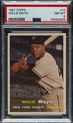1957 Topps #10 Willie Mays PSA NM-MT 8