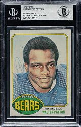 Twice-Signed 1976 Topps Football #148 Walter Payton Rookie - Beckett