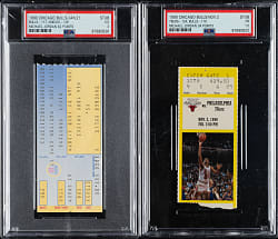 1990 Chicago Bulls Ticket Stub Pair - Michael Jordan Scores 34 and 42 Points