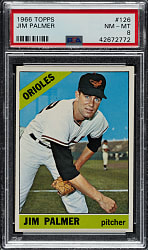 1966 Topps #126 Jim Palmer Rookie PSA NM-MT 8