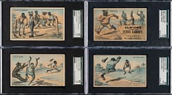1880s H804-5 "Black Player Series" Comic Baseball Trade Card SGC-Graded Complete Set (4)
