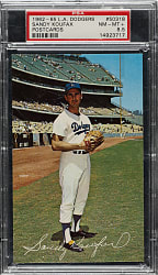 1962-1965 Los Angeles Dodgers Postcard #50318 Sandy Koufax PSA NM-MT+ 8.5
