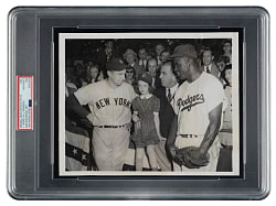 1949 World Series Tommy Henrich and Jackie Robinson Original International News Photograph PSA/DNA Type I