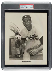Circa 1960s Sandy Koufax Los Angeles Dodgers Vintage Press Photograph PSA/DNA Type III - Image Used for 1961 Topps Card!
