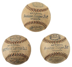 1920s Reach Official American League Baseball Trio - From the Urban Shocker Collection