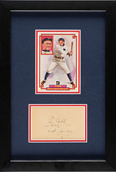 Ty Cobb Signed Index Card with "Oct-14-47" Inscription in Framed Display - JSA