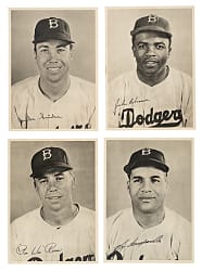 1949 Brooklyn Dodgers Picture Pack Complete Set (25) Including Jackie Robinson Plus Original Envelope