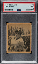 1948 Bowman #6 Yogi Berra Rookie PSA EX-MT 6