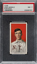 1909-1911 T206 White Border Fred Merkle Portrait PSA NM 7