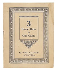 June 21, 1927 Tony Lazzeri Reception and Dinner Program - Babe Ruth as Speaker - From the Urban Shocker Collection