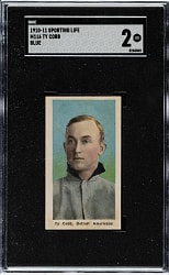 1910-1911 M116 Sporting Life Ty Cobb Blue Background SGC GOOD 2