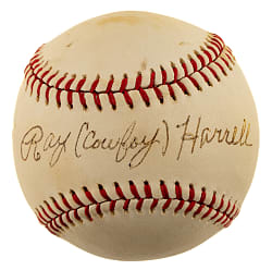 Ray "Cowboy" Harrell Single-Signed Baseball - PSA/DNA