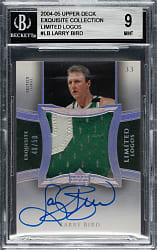 2004-2005 Upper Deck Exquisite Collection Limited Logos Basketball #LL-LB Larry Bird #48/50 BGS MINT 9 with GEM MINT 10 Signature