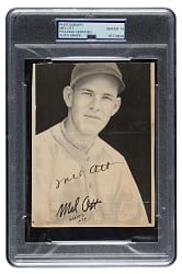 Signed 1939 R303-B Goudey Premiums Mel Ott PSA/DNA GEM MINT 10