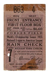 1925 Washington Senators (vs. Pittsburgh Pirates) World Series Game 7 Ticket Stub - Pirates Clinch Second World Series Title